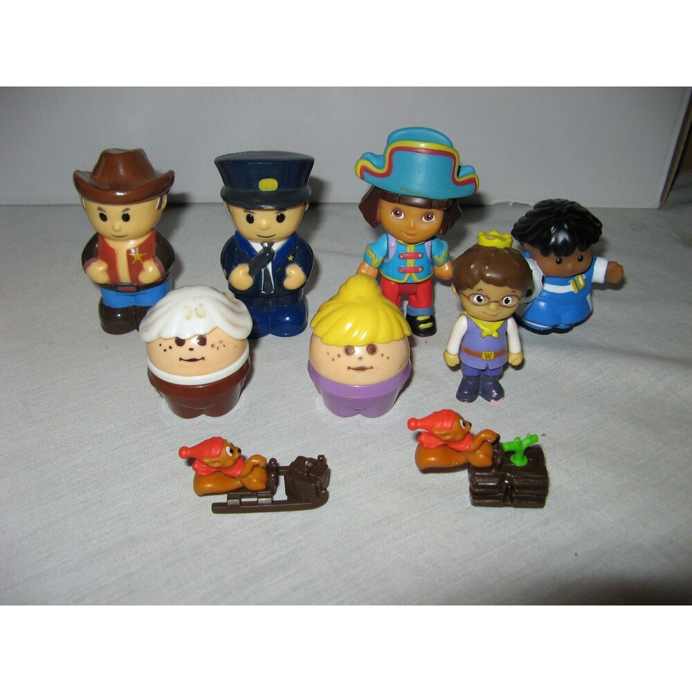 Lot Of 9 Mini Action Figures Little People Dora Little Tykes and More